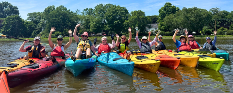 group kayaking