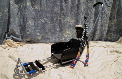 Ice sled and sticks