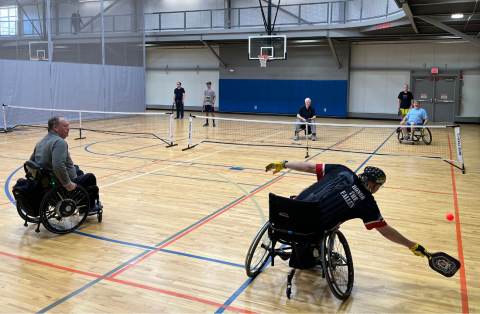 Seated pickle ball