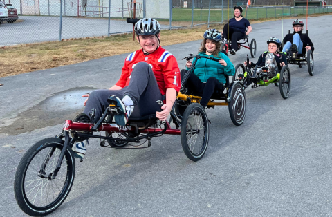 kids on recumbent trikes